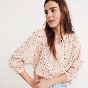 Madewell Floral Blouse - Light Pink